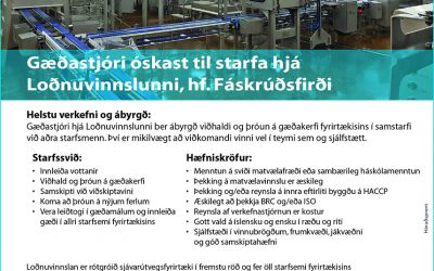 Gæðastjóri óskast